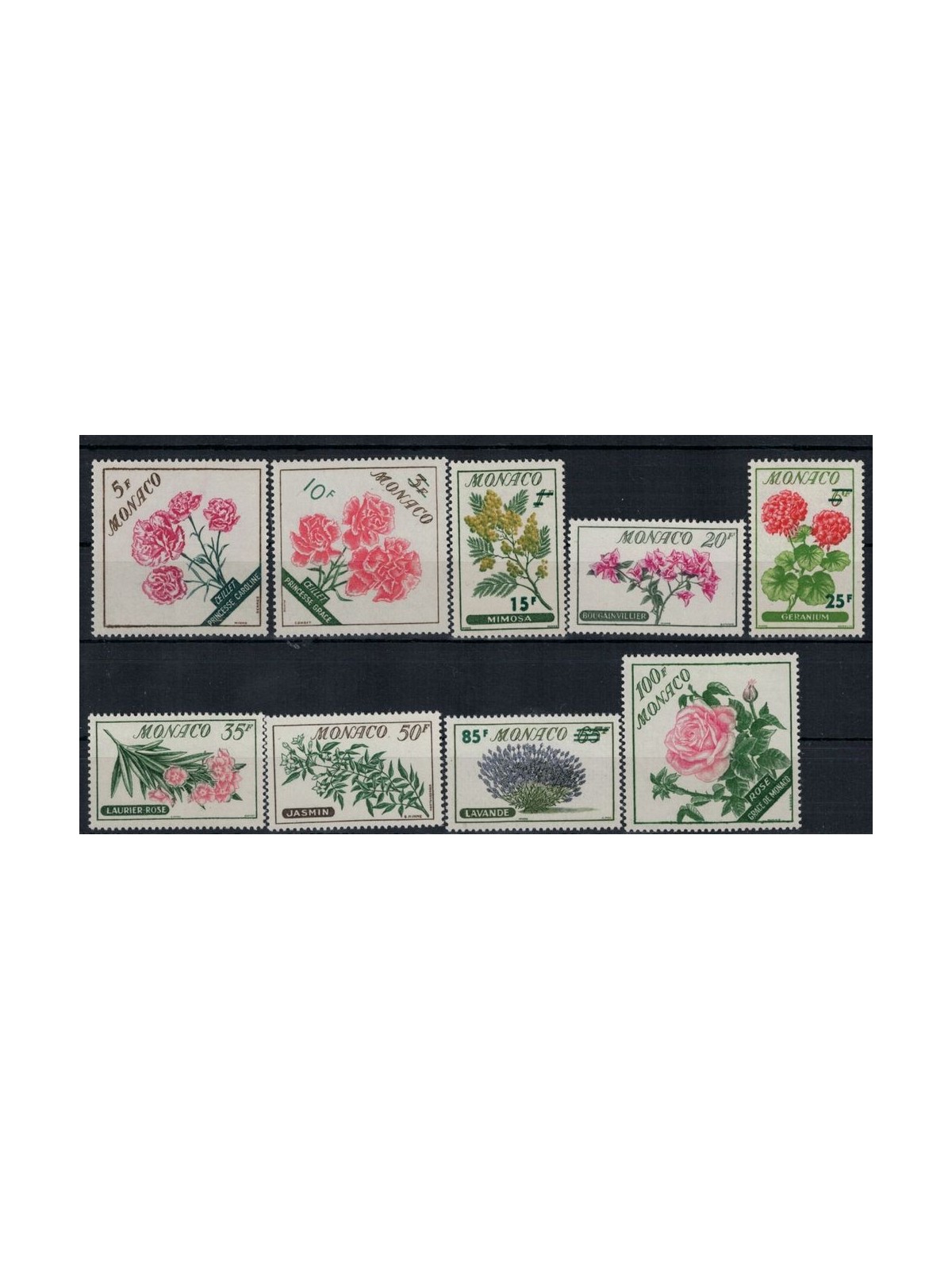 MONACO 1959 Various flowers 9v MNH**