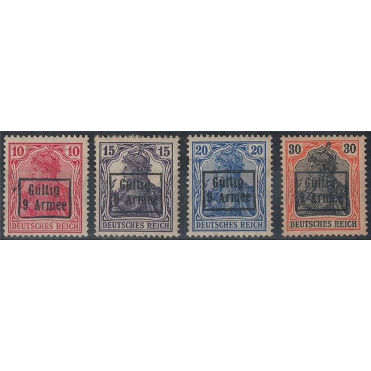 ROMANIA (OCC. TEDESCA) 1918 Soprastampati (9ª Armata) 4v MH*
