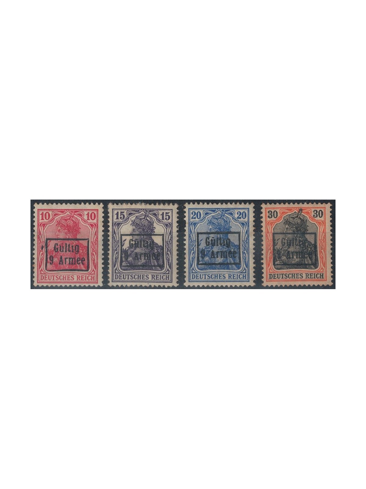 ROMANIA (WEST GERMANY) 1918 Overprinted (9th Army) 4v MH*