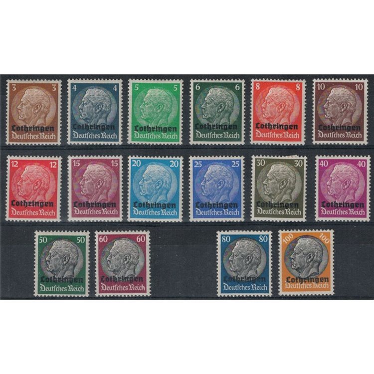 LORENA (OCC. TEDESCA) 1940 Soprastampati Lothringen 16v MH*