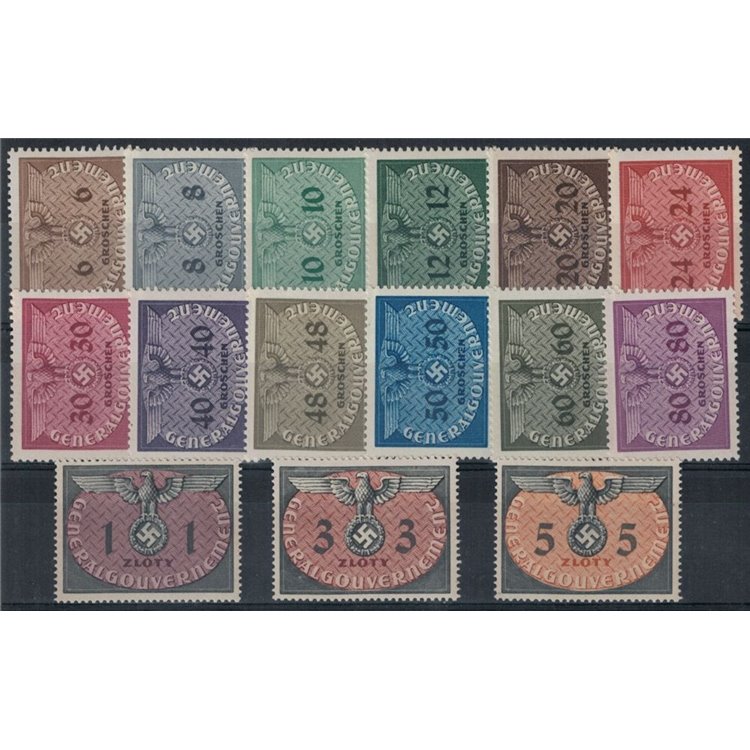 POLONIA (OCC. TEDESCA) 1940 Servizio 15v MH*