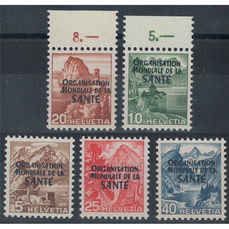 SWITZERLAND 1948 Service stamps, Santé 5v MNH**