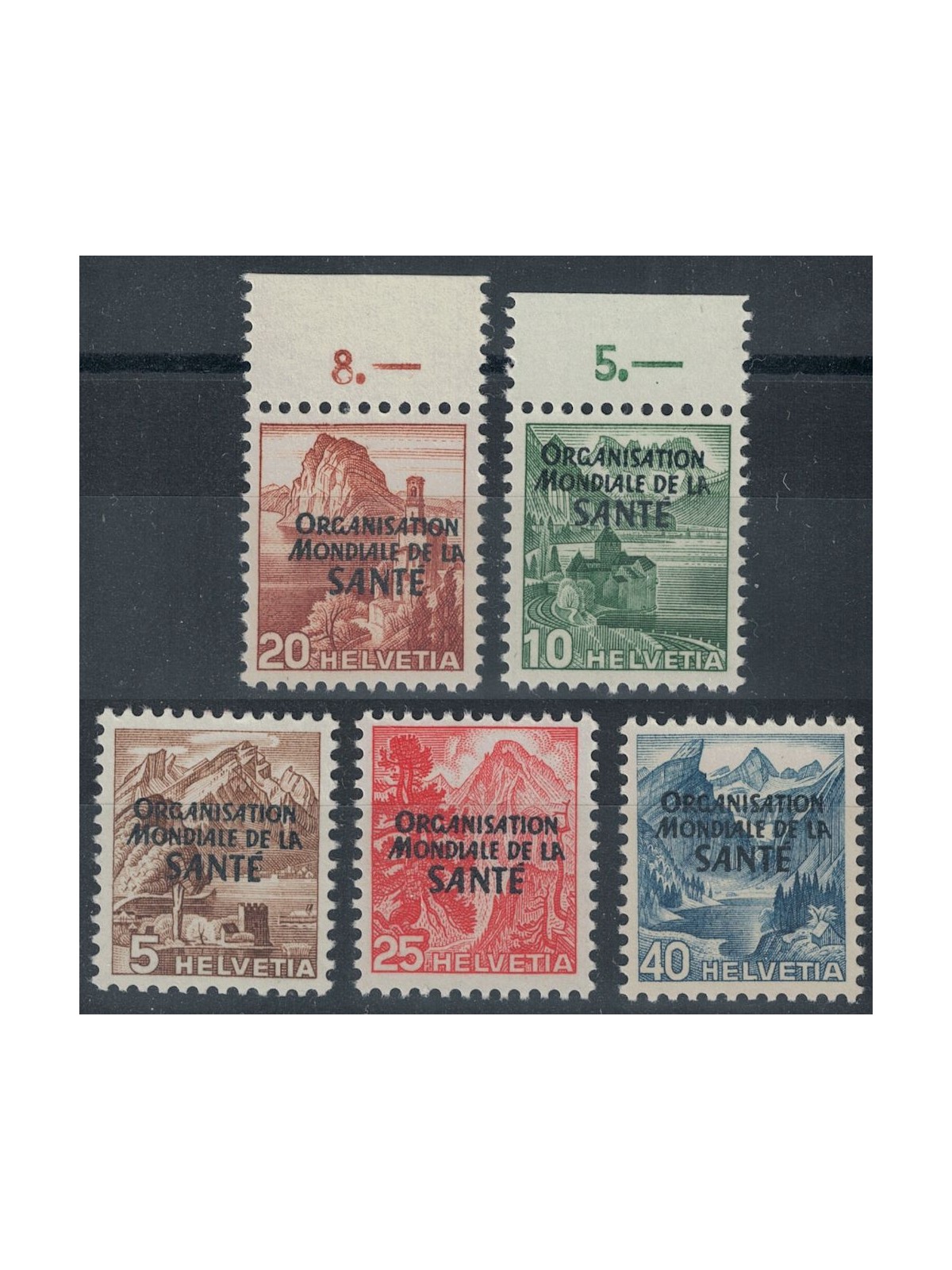 SVIZZERA 1948 Francobolli di servizio, Santé 5v MNH**