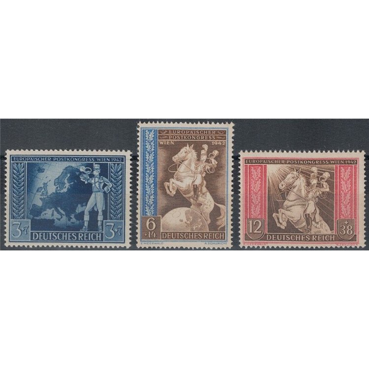 GERMANIA REICH 1942 Congresso Postale 3v MNH**