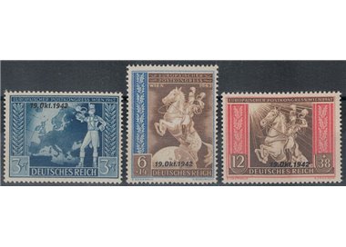 GERMANIA REICH 1942 Congresso Postale (soprastampati) 3v MNH**