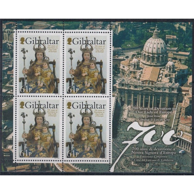 GIBRALTAR 2009 Our Lady of Europe s/s MNH**
