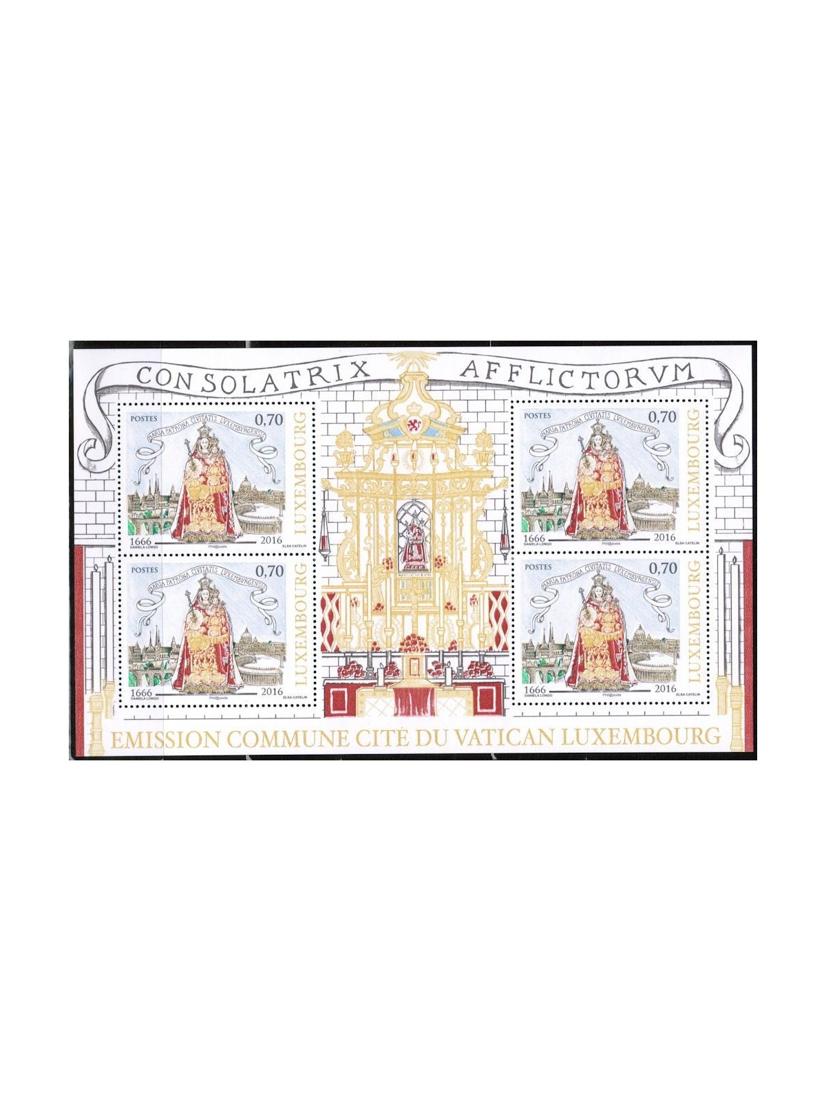 LUXEMBOURG 2016 Election of the Virgin Mary m/s MNH**