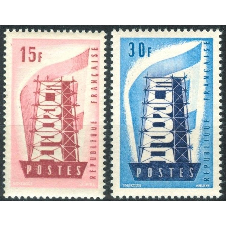 FRANCE 1956 Europe 2v MNH**