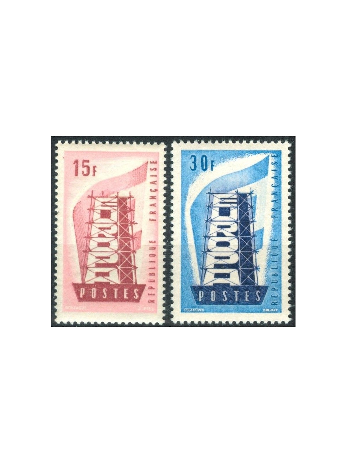 FRANCE 1956 Europe 2v MNH**