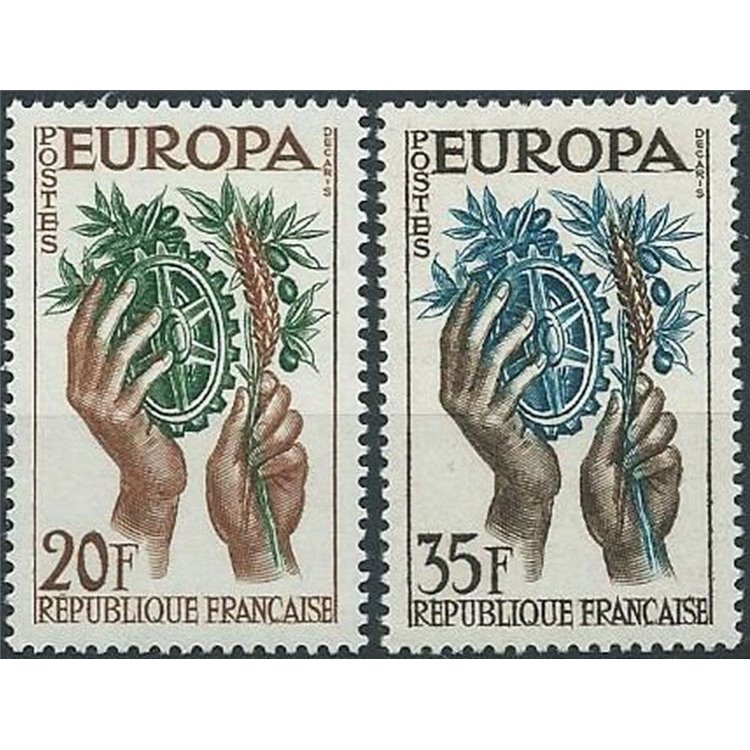 FRANCE 1957 Europe 2v MNH**