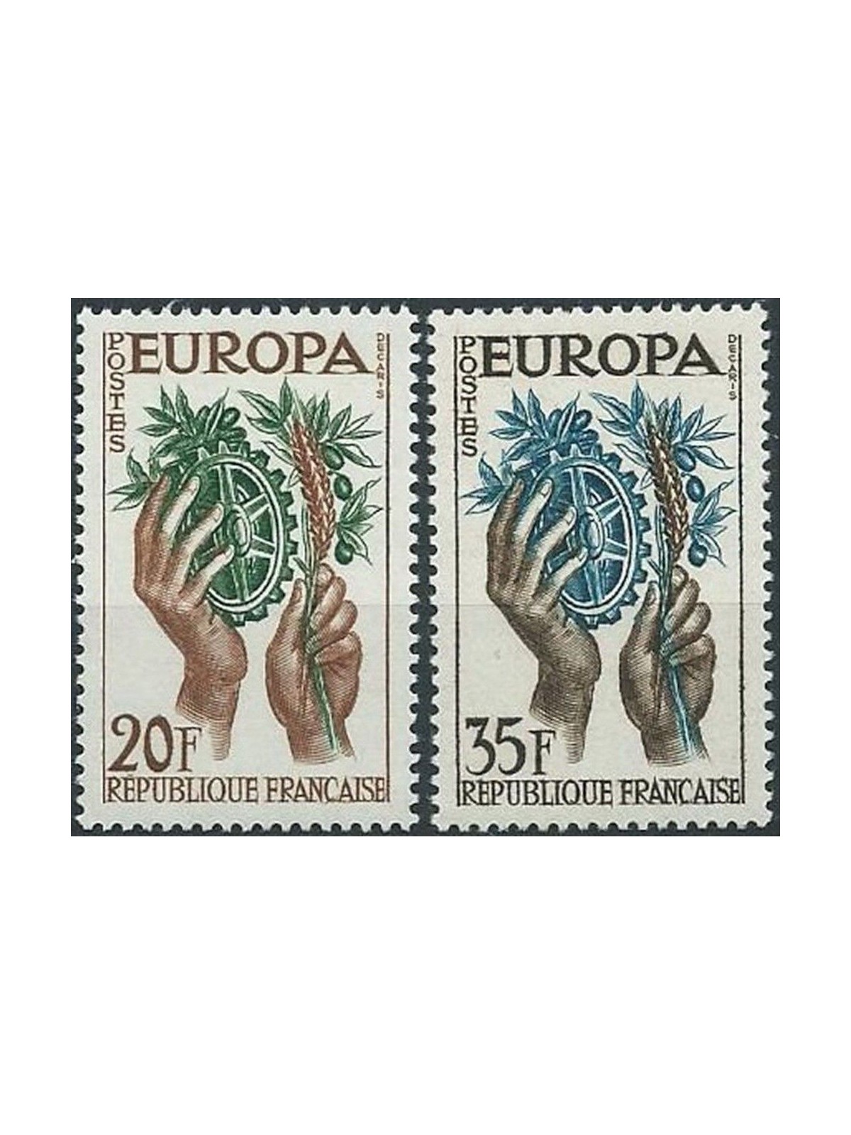 FRANCIA 1957 Europa 2v MNH**
