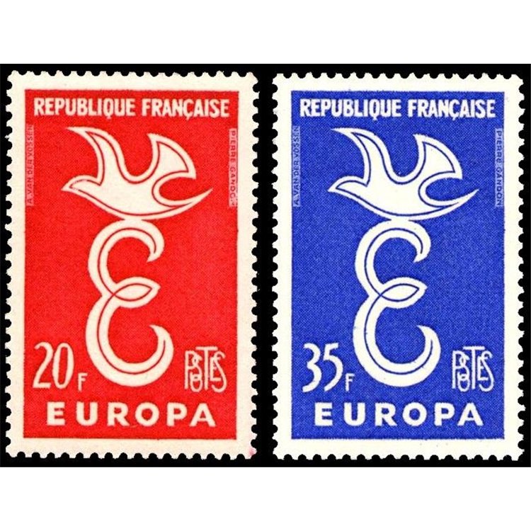 FRANCIA 1958 Europa 2v MNH**