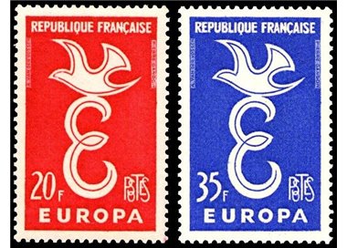 FRANCE 1958 Europe 2v MNH**