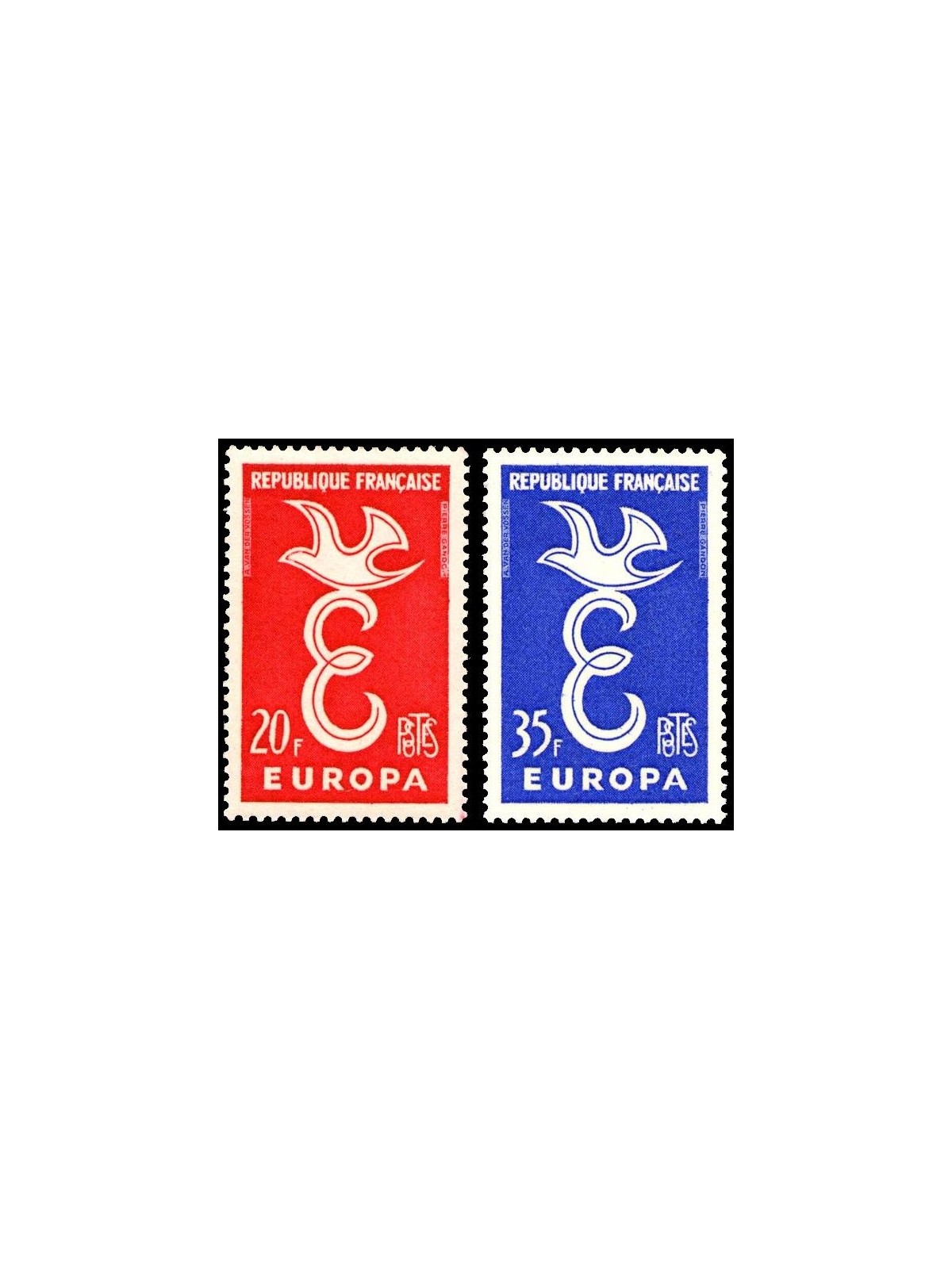 FRANCE 1958 Europe 2v MNH**