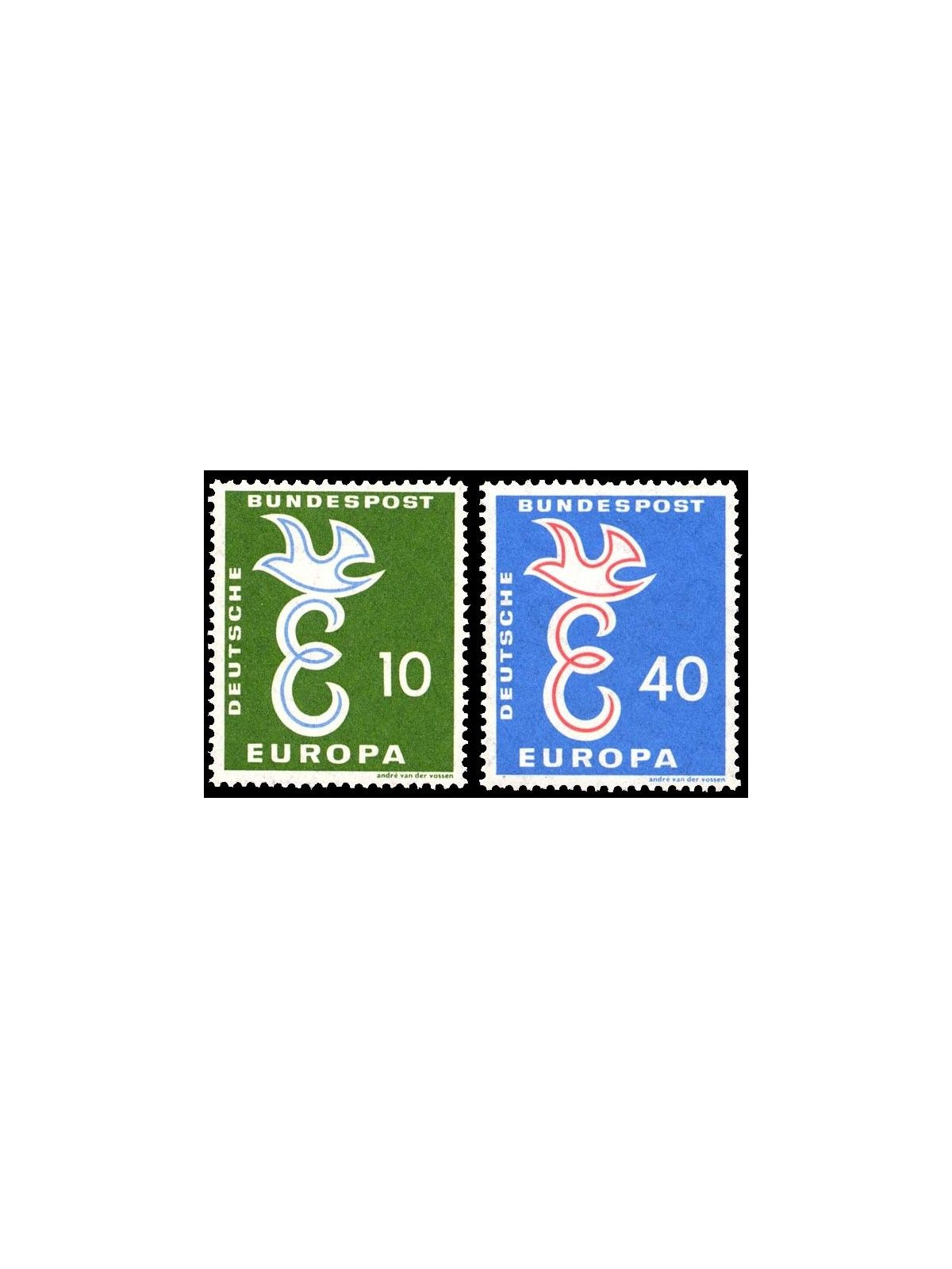GERMANY BRD 1958 Europe 2v MNH**