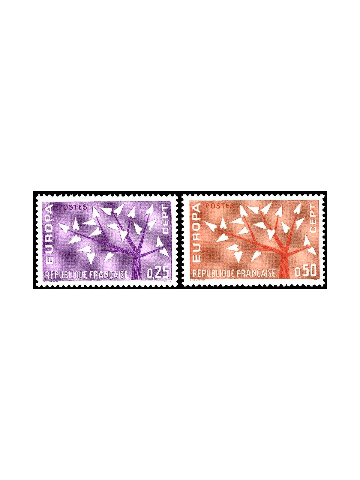 FRANCIA 1962 Europa 2v MNH**
