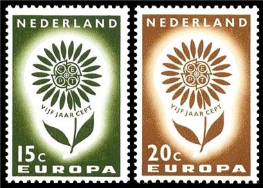 NETHERLANDS 1964 Europe 2v MNH**