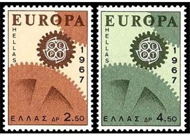 GREECE 1967 Europe 2v MNH**