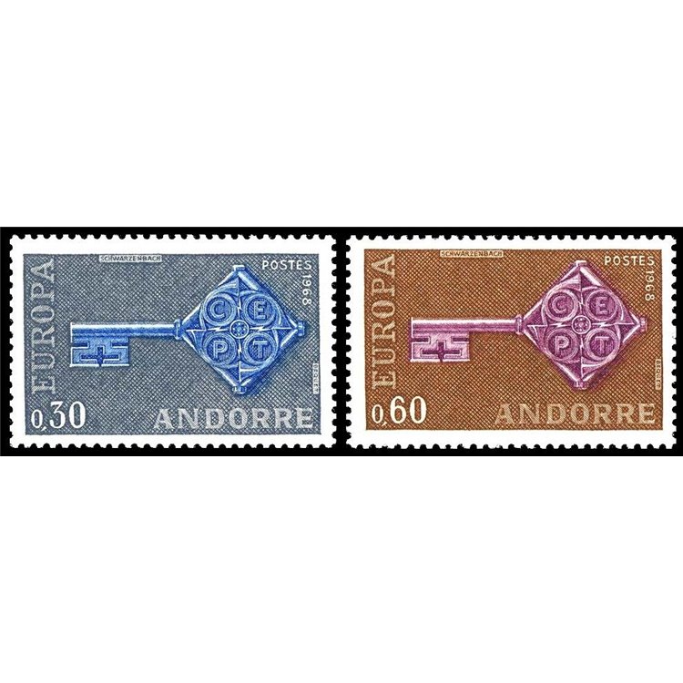 ANDORRA FRANCESE 1968 Europa 2v MNH**