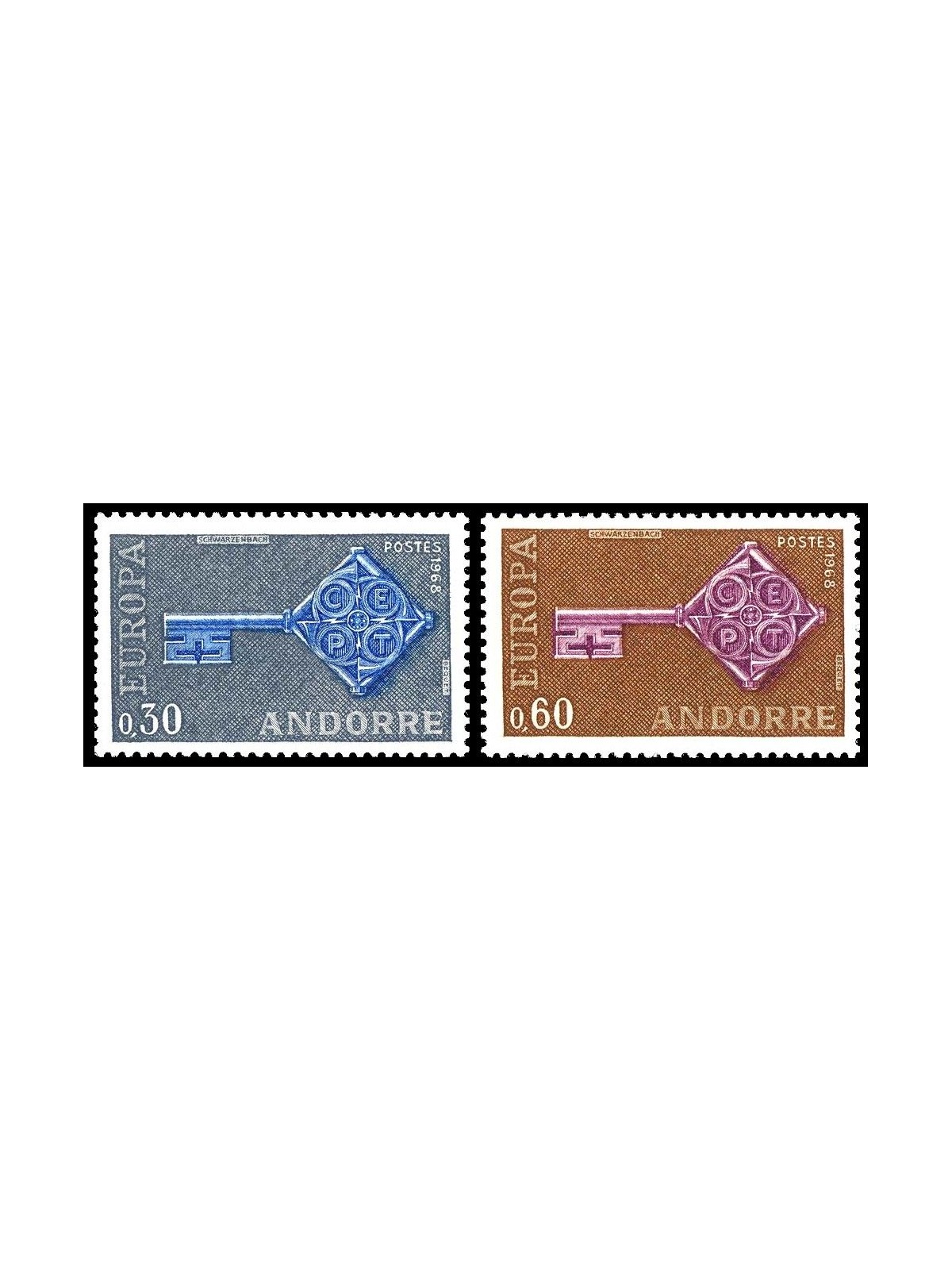 FRENCH ANDORRA 1968 Europe 2v MNH**