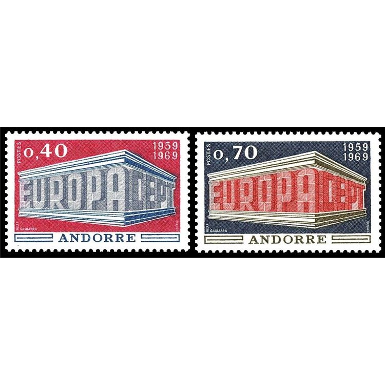 FRENCH ANDORRA 1969 Europe 2v MNH**