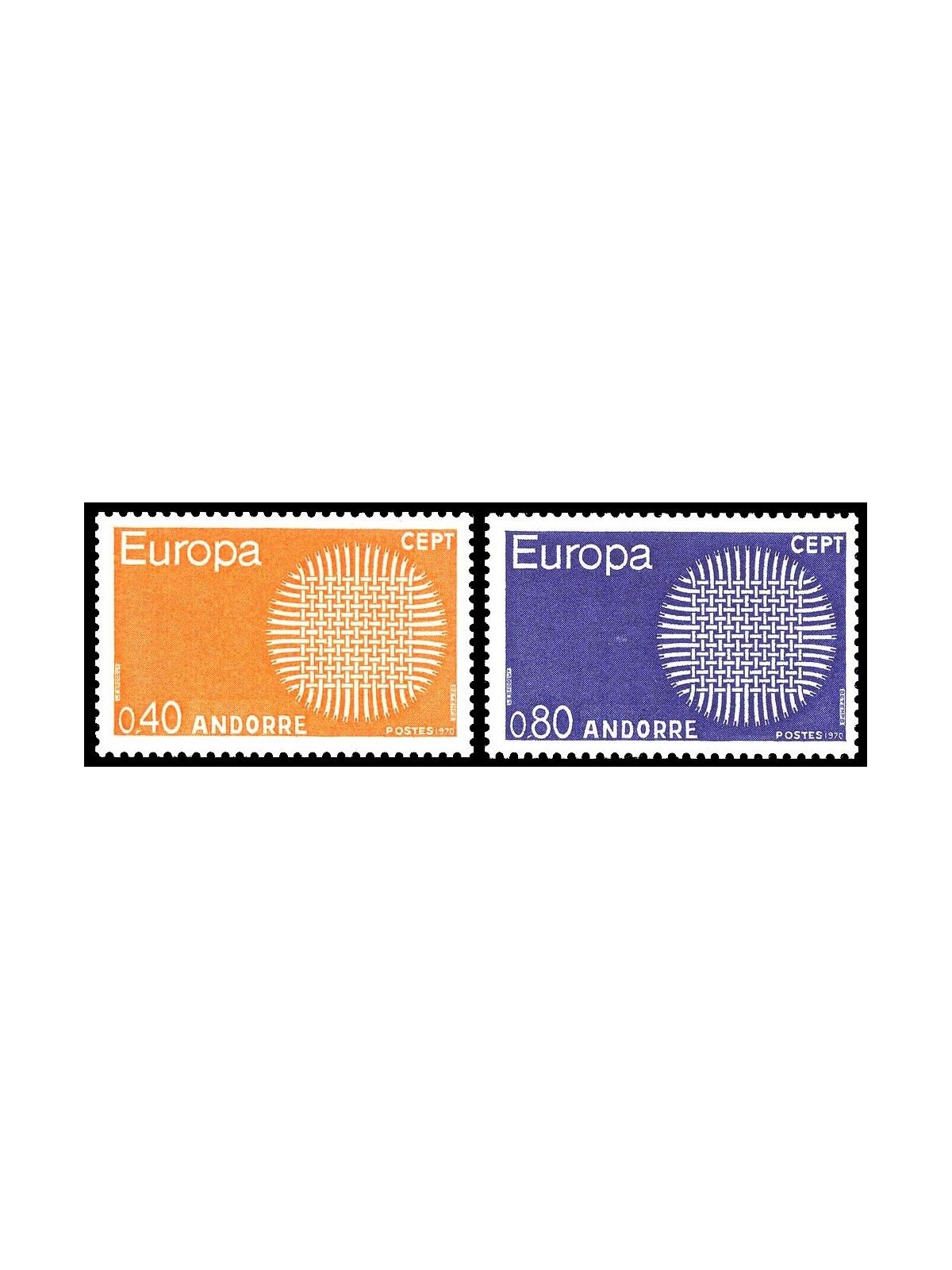 ANDORRA FRANCESE 1970 Europa 2v MNH**