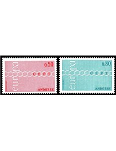 FRENCH ANDORRA 1971 Europe 2v MNH**