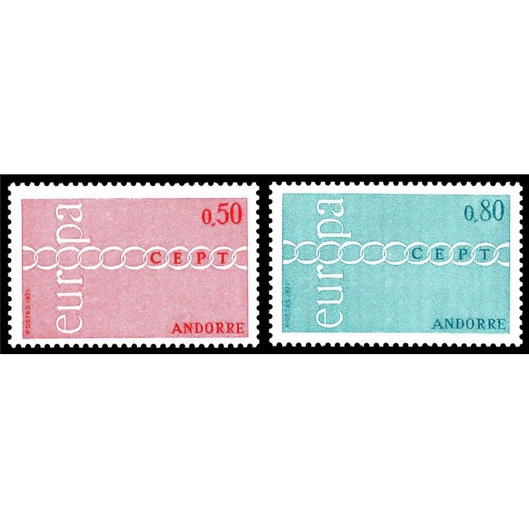 FRENCH ANDORRA 1971 Europe 2v MNH**