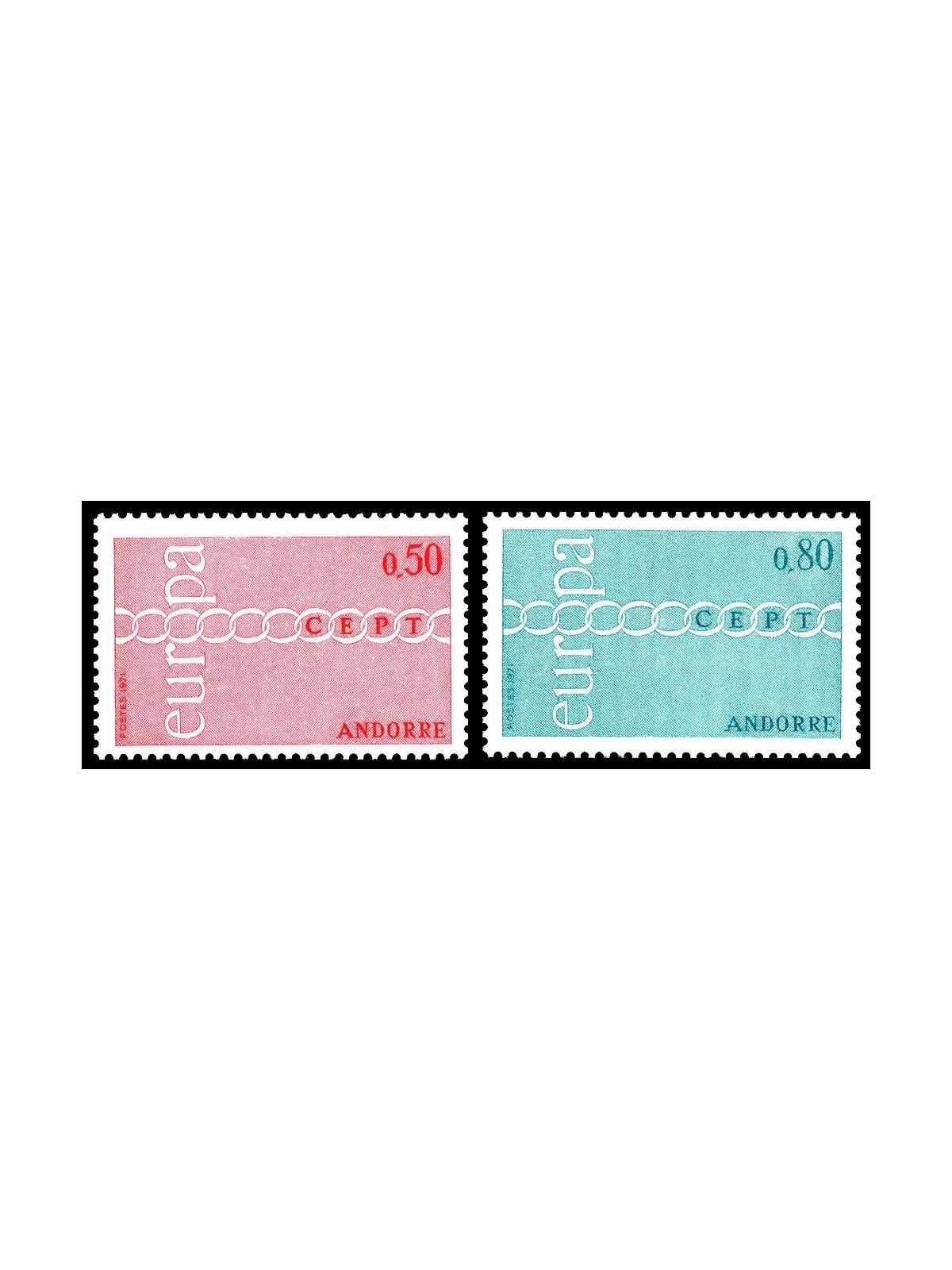 FRENCH ANDORRA 1971 Europe 2v MNH**
