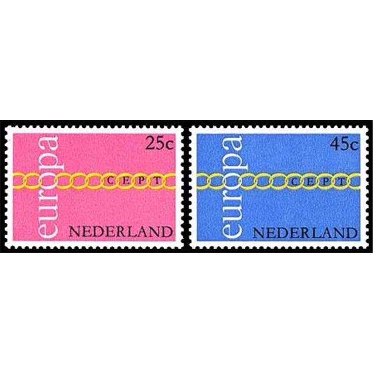 NETHERLANDS 1971 Europe 2v MNH**