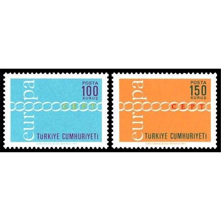 Türkiye 1971 Europe 2v MNH**