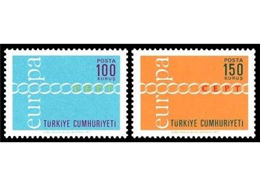 Türkiye 1971 Europe 2v MNH**