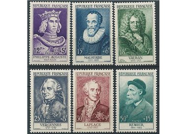 FRANCE 1955 Celebrities from the 12th to the 20th century 6v MH*