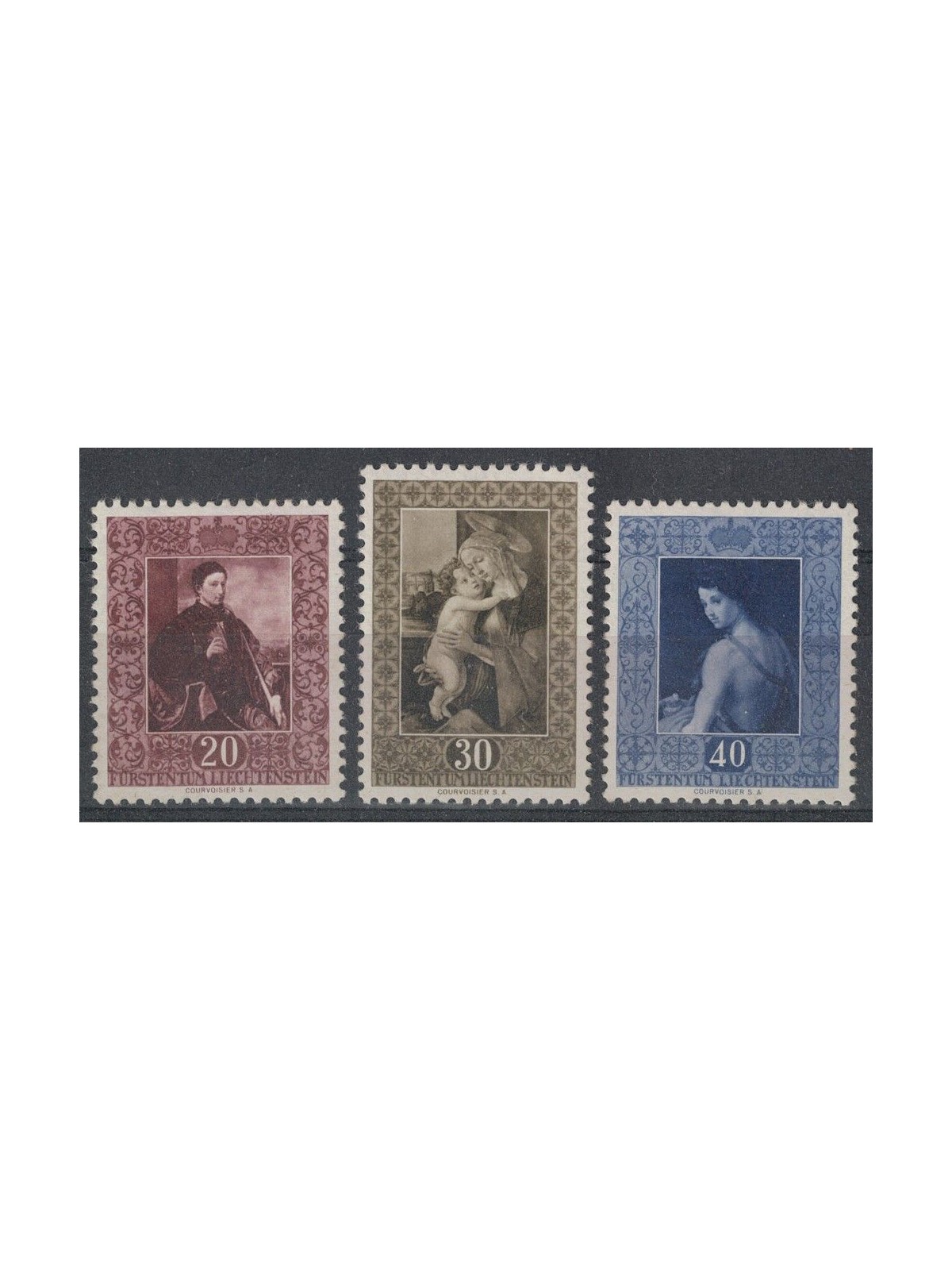 LIECHTENSTEIN 1952 Reproductions of paintings 3v MH*