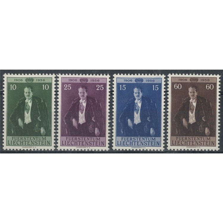 LIECHTENSTEIN 1956 Compleanno del Principe 4v MNH**