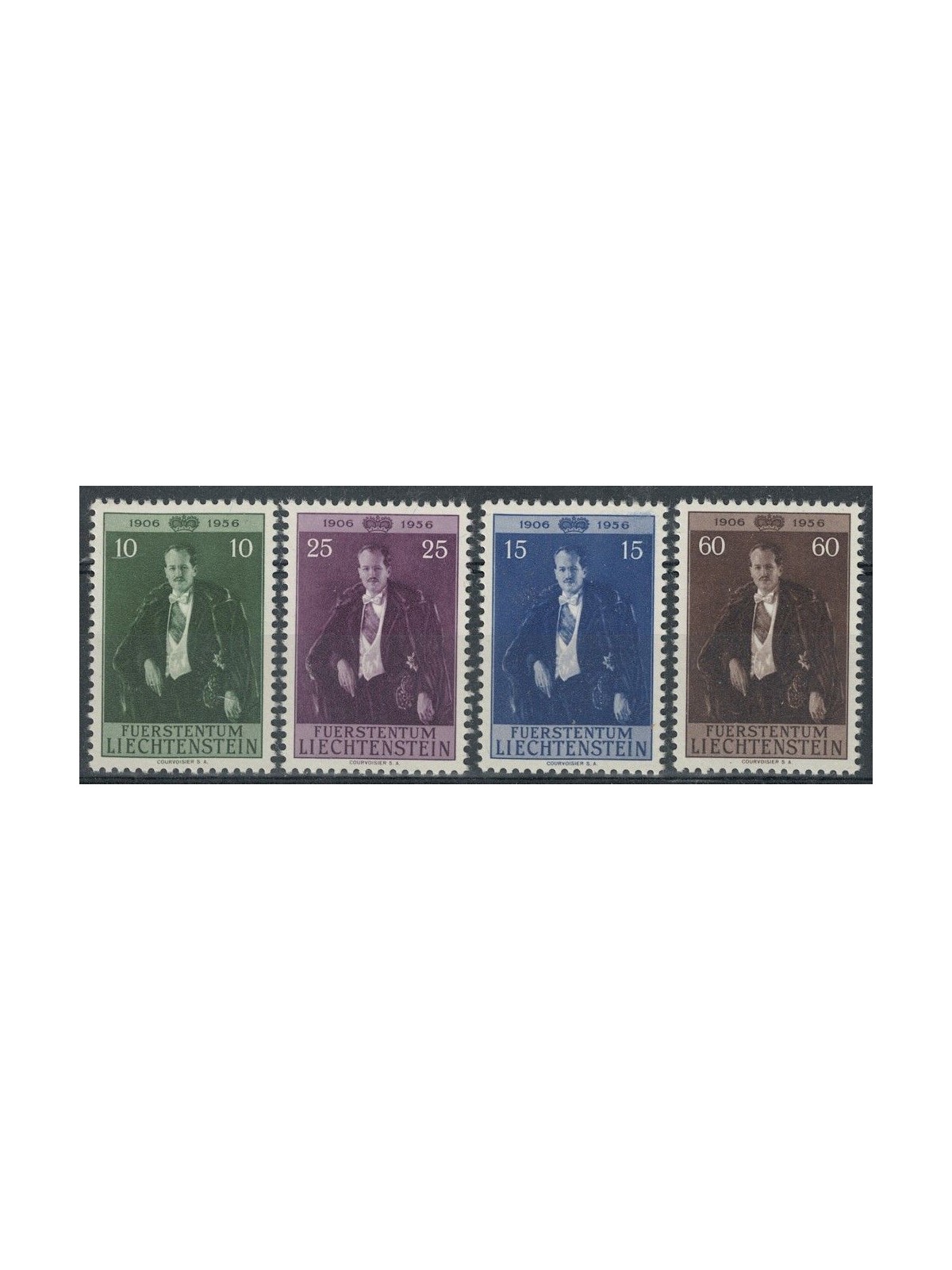 LIECHTENSTEIN 1956 Compleanno del Principe 4v MNH**