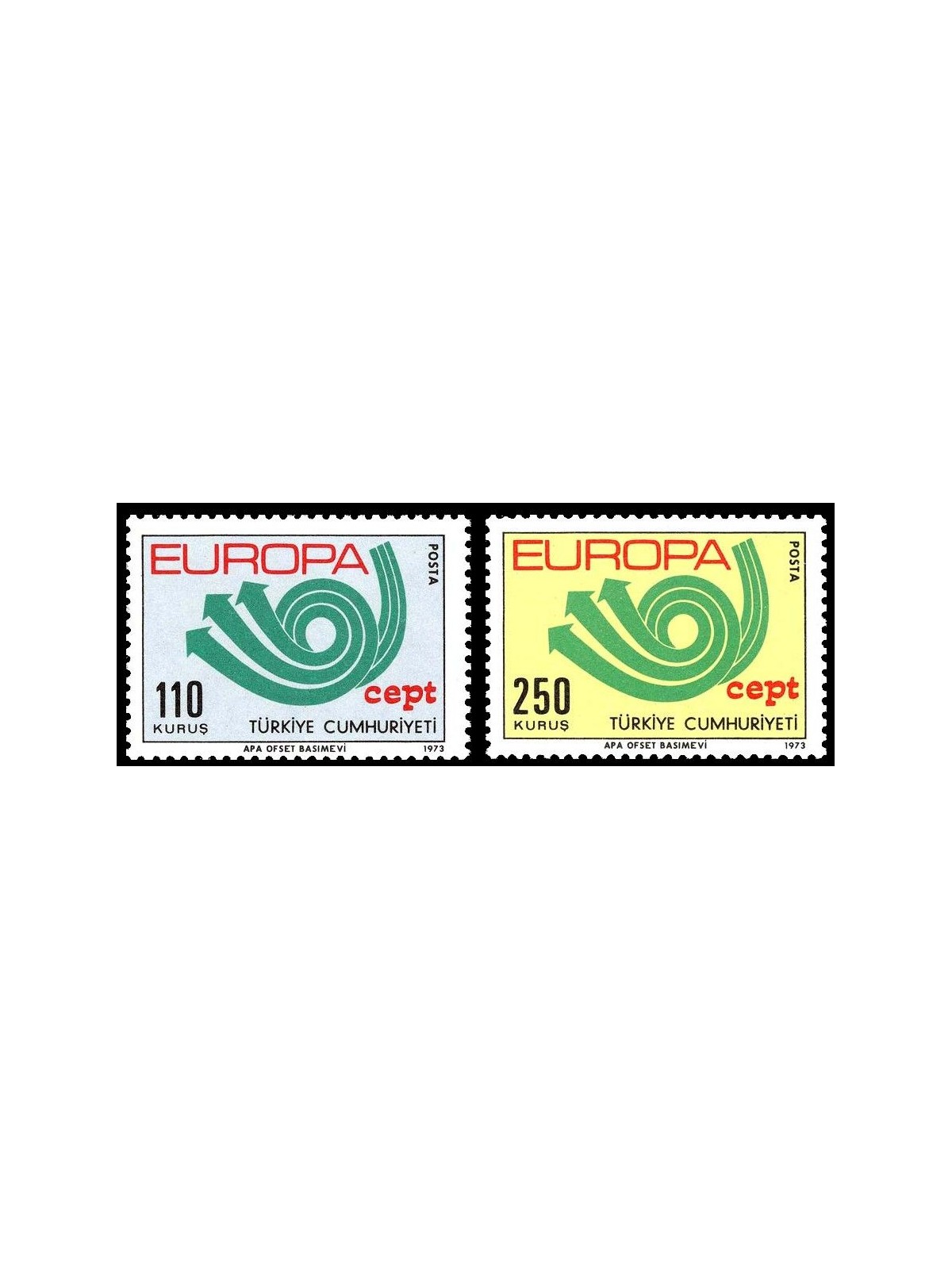 Türkiye 1973 Europe 2v MNH**
