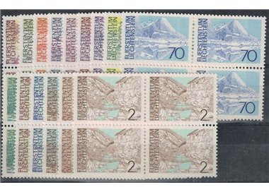 LIECHTENSTEIN 1972-73 Views (in blocks of four) 15v MNH**