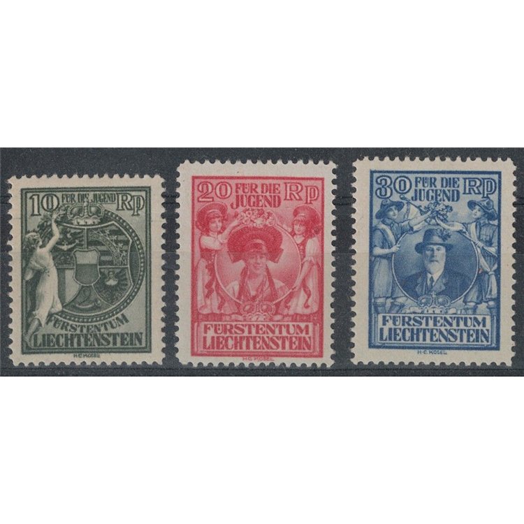 LIECHTENSTEIN 1932 Pro opere per l'infanzia 3v MH*