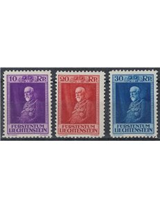 LIECHTENSTEIN 1933 80° compleanno del Principe Francesco I 3v MH*