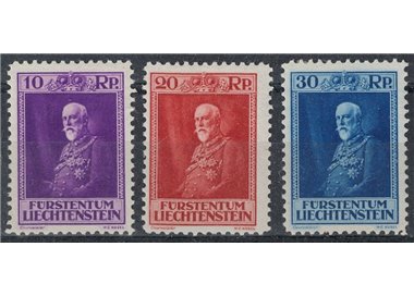 LIECHTENSTEIN 1933 80° compleanno del Principe Francesco I 3v MH*