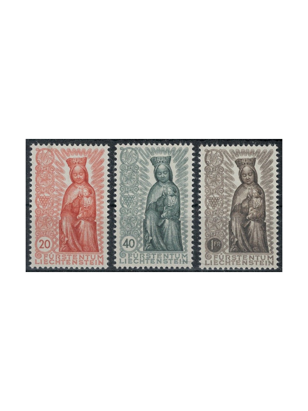 LIECHTENSTEIN 1954 Marian Year 3v MNH**