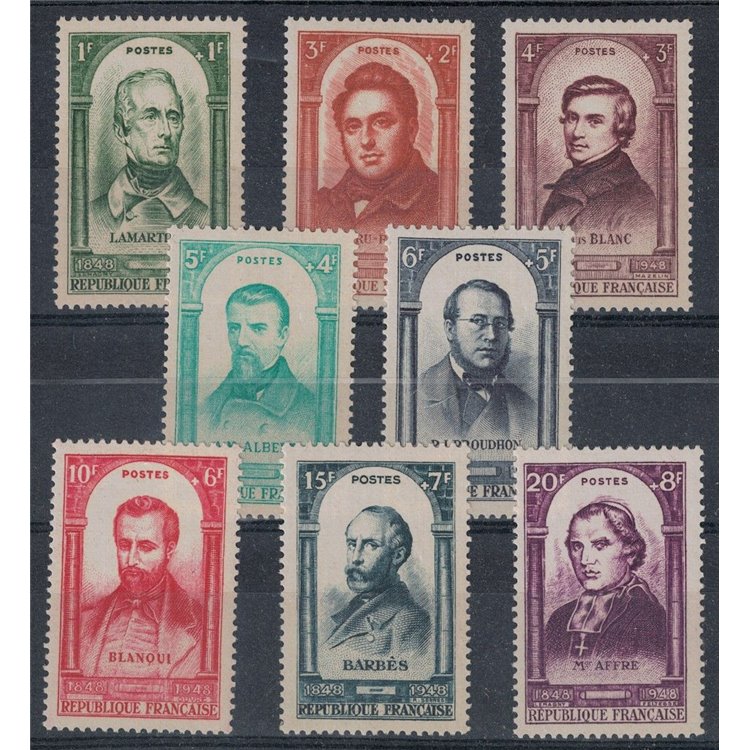 FRANCIA 1948 Rivoluzione (Uomini Illustri) 8v MNH**