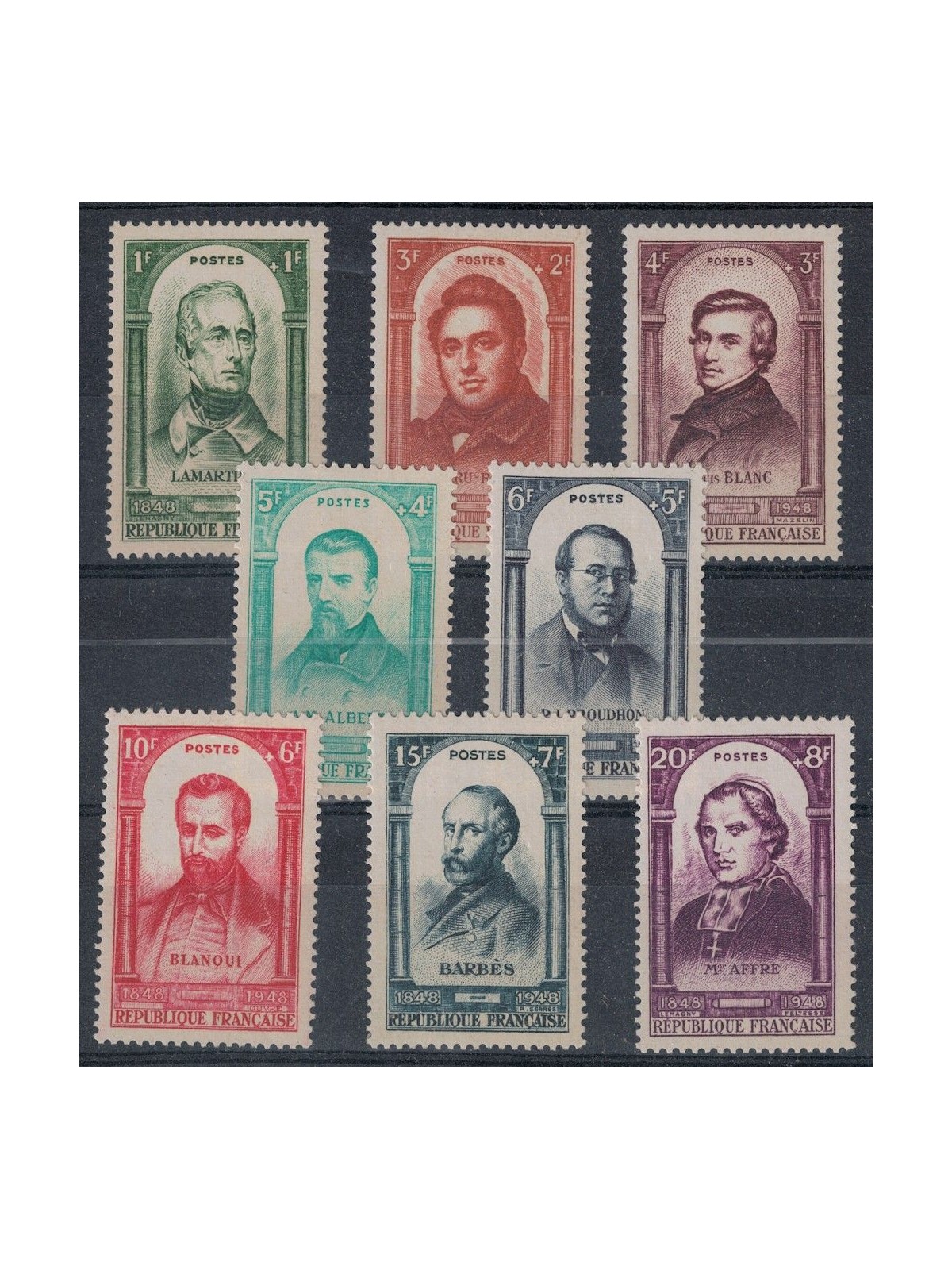 FRANCE 1948 Revolution (Illustrious Men) 8v MNH**