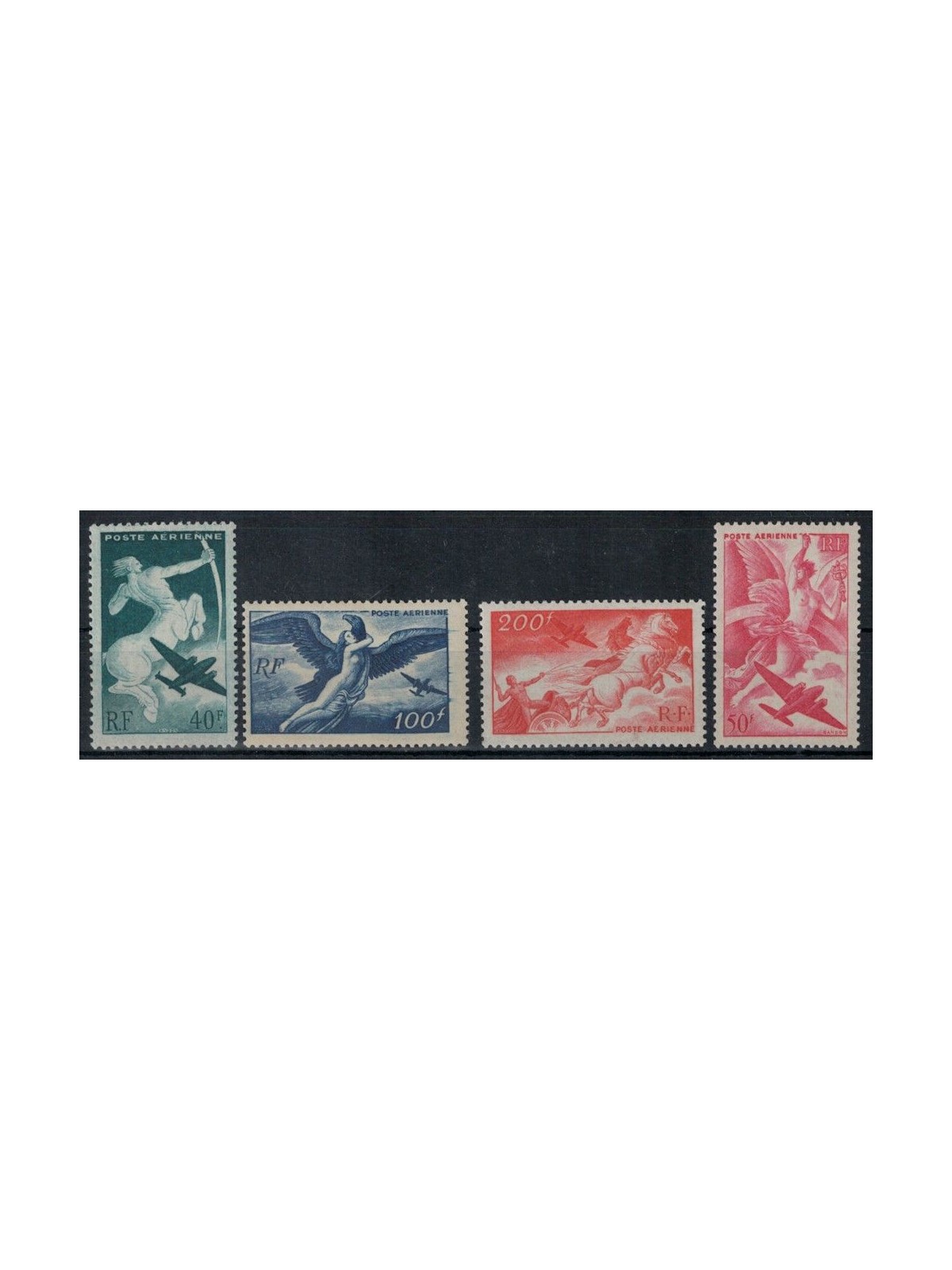 FRANCIA 1946-47 Soggetti mitologici, posta aerea 4v MH*