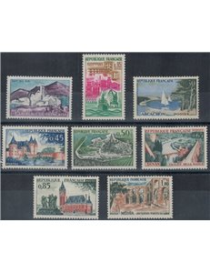 FRANCE 1961-62 Tourist series 8v MNH**