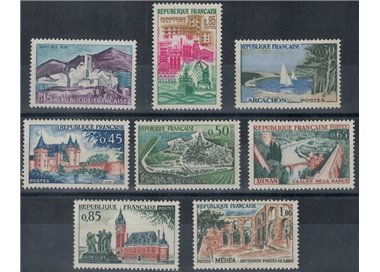 FRANCE 1961-62 Tourist series 8v MNH**