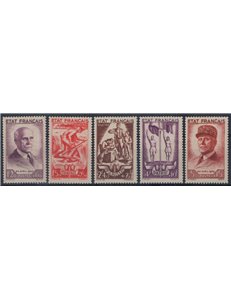 FRANCIA 1943 Soccorso Nazionale, Soggetti allegorici 5v MH*