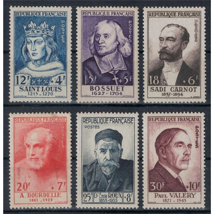 FRANCE 1954 Celebrities from the 13th to the 20th century 6v MH*