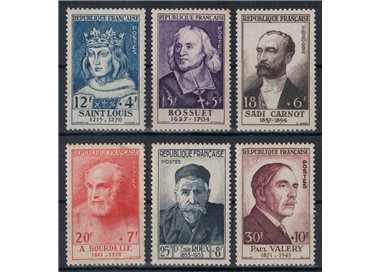 FRANCE 1954 Celebrities from the 13th to the 20th century 6v MH*